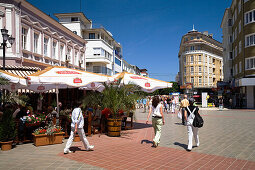 People at pedestrian zone in Varna, Bulgaria, Europe