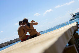 Couple at Punta Negra, Mediterranean Sea, Majorca, Spain