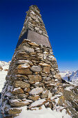 Fundstelle des Ötzi (Mann des Similaun), Tisenjoch, Ötztaler Alpen, Südtirol, Italien