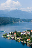 View over Millstatt and Millstätter See (deepest lake of Carinthia), Millstatt, Carinthia, Austria