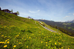 Mountain Railway, Jungfraubahn, on the way from Grindelwald to Kleine Scheidegg, Bernese Oberland, Canton of Bern, Switzerland