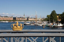 Golden Crown on Skeppsholmsbron Bridge, Skeppsholmen, Stockholm, Sweden