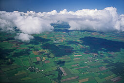 Fly over North German Plain, Lower Saxony, Germany