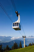 Weggis Rigi Kaltbad Aerial Cableway on Rigi (1797 m), Pilatus (2132 m) in background, Weggis, Canton of Lucerne, Switzerland