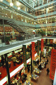 Inside Dussmanns Book Shop with Christmas Decorations, Berlin, Germany