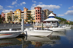 Housing development and marina in Naples, Florida, USA
