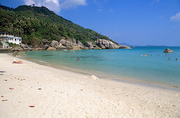 Silver Beach (Ao Thong Takhian) is north of Lamai on the east coast of Koh Samui, Thailand