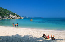 Silver Beach (Ao Thong Takhian) is north of Lamai on the east coast of Koh Samui, Thailand