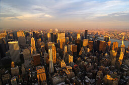 New York Skyline at night, Uptown, taken from Empire State Building, New York City, New York, USA