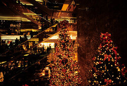 Holiday decoration at shopping levels of Trumpp Tower, Manhattan