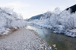 Stream Rissbach in winter, Hinterriss, Tyrol, Austria