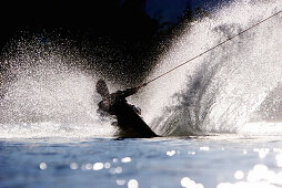 Man water skiing, Immenstadt, Bavaria, Germany