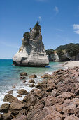 Felsformation an der Cathedral Cove, nahe Hahei, Coromandel Peninsula, Nordinsel, Neuseeland