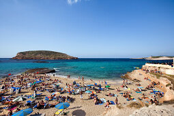 Beach, Cala Comte, lsland Conillera, Ibiza, Balearic Islands, Spain