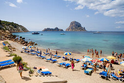 Beach, Cala d Hort, Island Es Vedra, Ibiza, Balearic Islands, Spain