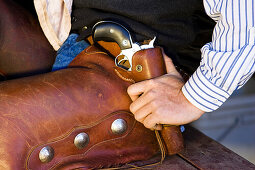 Cowboy mit Pistole, Wilder Westen, Oregon, USA