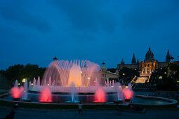 Palau Nacional, Font Magica, Montjuic, Barcelona, Spanien