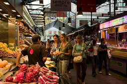 Mercat de la Boqueria, market  hall, La Rambla, Les Rambles, Ciutat Vella, Barcelona, Spanien