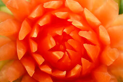 Close up of a papaya carved like a flower, blossom, Hotel Rayavadee, Hat Phra Nang, Krabi, Thailand