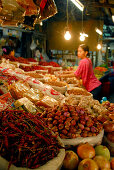 Zwiebeln, Knoblauch und Chilli auf dem Hauptmarkt, Phuket, Thailand