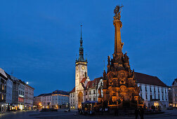 Trinity column with town hall, Olomouc, Olmütz, Czech Republic