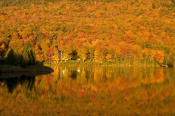 Reflection in a lake at Dixville Notch in autumn, New Hampshire, ,USA