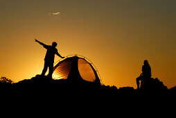 Two people camping, Sardegna, Sardinia, Italy, Europe, mr