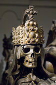 Scull in imperial crypt, Capuchins Church, Church of St. Mary of the Angels, Vienna, Austria