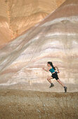 Trail running. The movie set . Grand Staircase-Escalante National Monument. Utah. USA