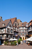 Rue des Marchands, Half-timbered houses in the old town of Colmar, Colmar, Alsace, France