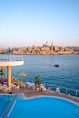 Swimming pool on the seafront, Marsamxett Harbour, Sliema, Valletta, Malta