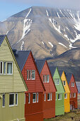 Colorful houses in Longyearbyen, Spitsbergen, Svalbard, Norway