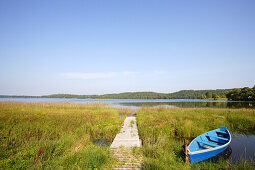 Rowing boat at Lake Lusis in Paluse, Aukstaitija National Park, Lithuania