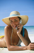 Woman on a beach. White Sands Resort and Spa. Ari Atoll. Maldives