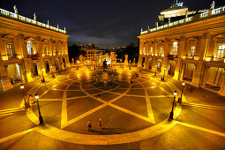Piazza Campidoglio on the top of Capitoline Hill in the evening light, Rome, Italy