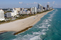 Aerial view of Miami Beach, Boardwalk district, Florida, United States of America,USA