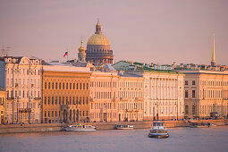 Neva river and Saint Isaac's cathedral, Saint Petersburg, Russia