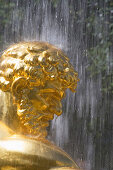 Close up of a statues head, Fountain in the park of Peterhof Palace, St. Petersburg, Russia