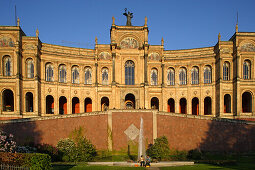 Fountain in front of the Maximilianeum, Maximilianstraße, Munich, Bavaria, Germany