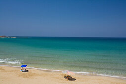 People on the beach at Erenkoy, Gialousa, Dipkarpaz, Rizokarpaso, Karpasia, Karpass Peninsula, Cyprus