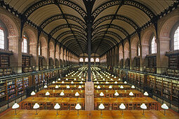 Lesesaal der Sainte Genevieve Bibliothek, Quartier Latin, 5. Arrondissement, Paris, Frankreich, Europa