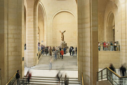 Winged victory of Samothrace, marble sculpture of a Greek Goddess, Louvre Museum, Paris, France