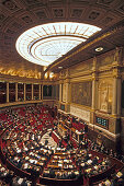 Nationalversammlung, Innenansicht des Sitzungssaals, 7. Arrondissement, Paris, Frankreich