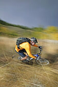 Man mt. biking in Sun Valley, Idaho. USA