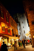 Old town of Sirmione at night, Lake Garda, Brescia, Lombardy, Italy