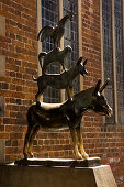 Statue of the Bremen town musicians, based on one of the Grimm brothers' fairy tales. [The city was accepted as a World Heritage Site by UNESCO], Bremen, Germany, Europe