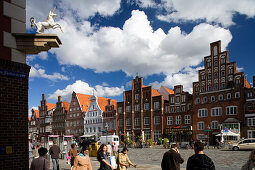 Giebelhäuser in der Altstadt, Lüneburg, Niedersachsen, Deutschland