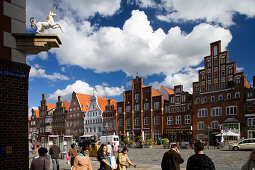 Gabled houses in old town, Luenburg, Lower Saxony, Germany