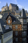 Marburger Schloss und Altstadt, Marburg, Hessen, Deutschland