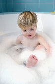 Girl taking a bath